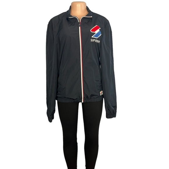 Superdry Navy Blue Track Cagoule Jacket - Picture 2 of 9